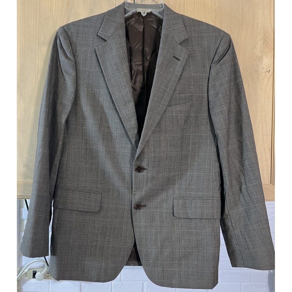 Brooks Brothers Blazer Men 38S Brown Glen Plaid 1818 Madison Wool Coat Italy